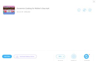 Upload the video file to be converted.
