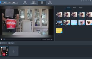 Go to the "MV" section to start editing video.