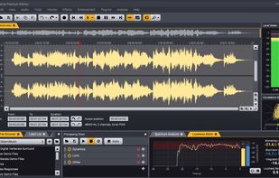 The Acoustica Premium Edition 7 workspace with an audio clip loaded in the editor.