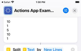 Actions screenshot 1