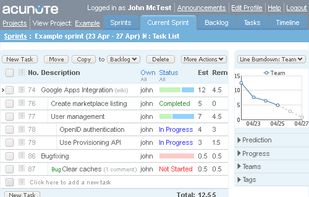 Acunote screenshot 1