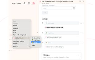 Add to Sheets screenshot 1