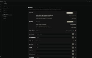 ADDOM provider settings with account connections and API-key providers.