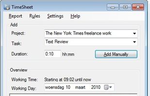 Timesheet screenshot 1