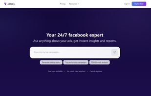 The official homepage of adfynx and also the AI ??dialogue interface.