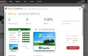 Drag & drop your creatives. You'll get a Quality Score based on how well the ad is performing in terms of SSL support, asynchronous loading, payload size, etc.