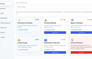 Admin Optimizer Main Interface