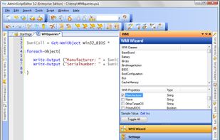 VBScript editing with the WMI explorer