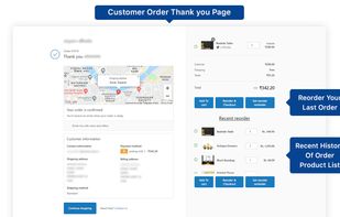 In Thank You page, app allows to show Reorder Button to reorder last purchase.