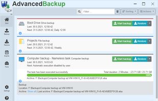 Advanced Backup screenshot 1