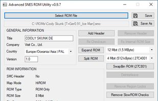 Advanced SNES ROM Utility  screenshot 1