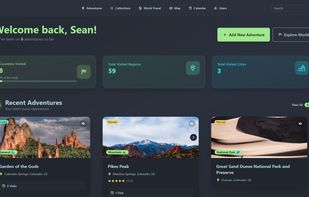 Home dashboard with stats