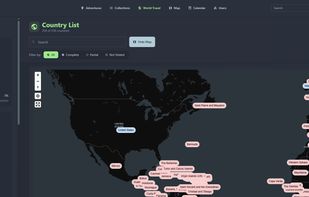 Map of countries to track world travel