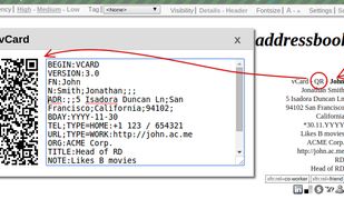 Export contact via QR-Code