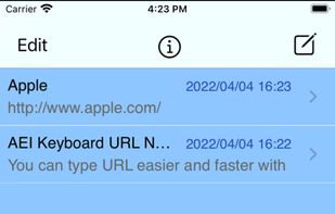 AEI Keyboard URL Note screenshot 1