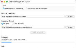 Progress through the password list.