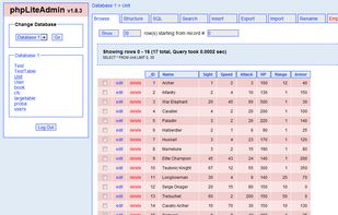 PHPLiteAdmin screenshot 1