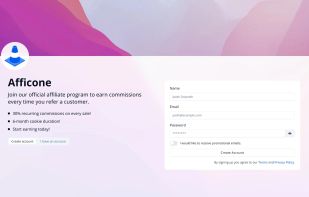 An affiliate portal where affiliates can sign up