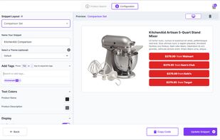 Customize high-converting, embeddable Snippets to match any look and feel. 