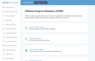 Affiliate Program Database (APDB) screenshot 1