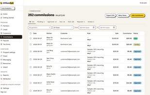 Commissions: a ledger you can read, with the rule behind every line