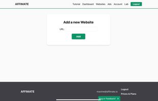 In app screenshot, add a new website form