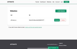 In app screenshot, account dashboard