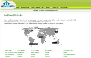 aFreeSms.com screenshot 1
