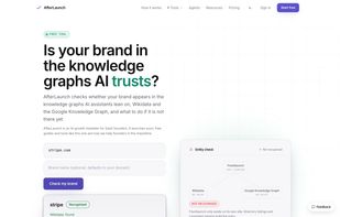 AfterLaunch Free Tool : Is your brand in the knowledge graphs AI search engines trust?
