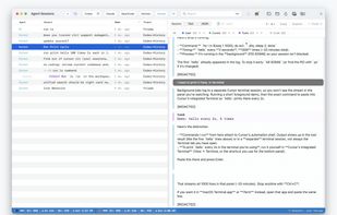 Search and review Cursor Agent session transcripts.