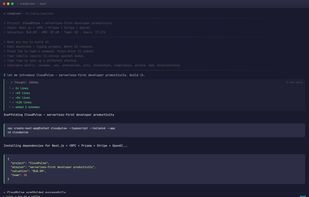 Mash any key and watch the AI scaffold a full SaaS startup. Tool calls, line counts, schemas, the works. Unique scenes, different story every playthrough.