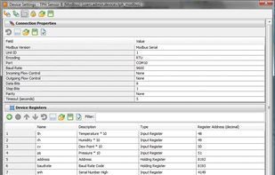 Modbus device settings