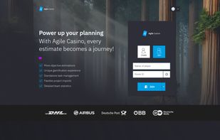 The homepage lets you create
or join a game. The design is
clean and easy to use