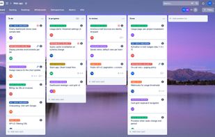 A clean kanban board with epic-coloured cards, checklists and built-in estimation poker. Everything updates in real time, whether a teammate or an AI agent made the change.