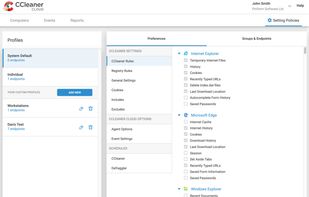 Profiles. Where you can define custom setting profiles for your endpoints.