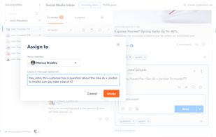 Approvals and custom workflows allows you to assign tasks to people within your team.