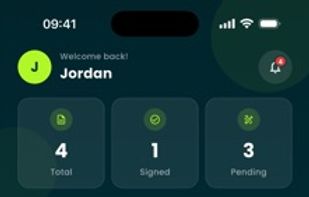 Home: see what's awaiting your signature at a glance