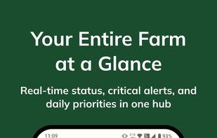 App Dashboard. Your entire farm at a glance. Real-time status, critical alerts, and daily priorities in one hub.