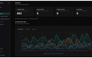 AI Analytics overview - crawler visits + AI referrals beside GSC/GA4
