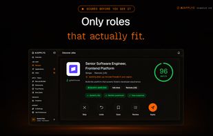 Only roles that actually fit, with match evidence before applying.