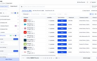 Refine 412M+ contacts using deep filters like technologies, headcount growth, department, annual revenue, and funding so every list matches your exact ideal customer profile.