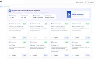 Search companies by keyword, size, location, and industry with headcount and firmographics at a glance and hit "Lookalike" on any result to surface similar accounts in one click.