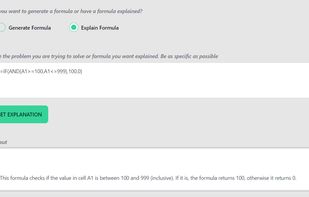 AI Excel Bot - Explain Formula Demo