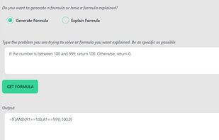 AI Excel Bot - Generate Formula Demo