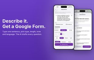 Describe it and get a Google Form: AI drafting on iPhone and iPad.
