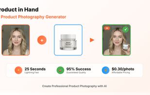 AI Product in Hand Generator | 25s Professional Photos
