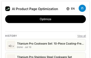 AI Product Page Optimization screenshot 1