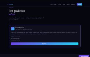 paste in content and get it reshaped into Twitter threads, LinkedIn posts, TikTok scripts, emails, and more in one pass.