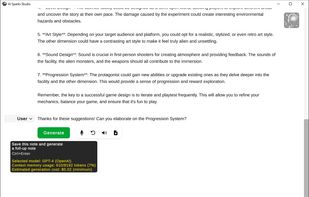 Text generation tooltip example
