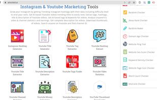AI Tools Kit -Homepage of AiToolsKit.ai (Instagram hashtags generator, youtube title generator, youtube tags extractor, youtube hashtags extractor, youtube title extractor, youtube description extractor, youtube tags finder, youtube video statistics, youtube channel statistics, youtube money calculator, youtube description generator, youtube thumbnail downloader)